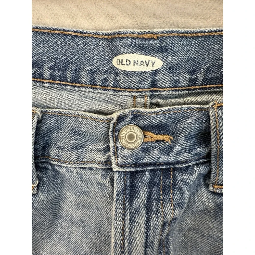 Old Navy Women's Sz 8 Cut Off High-Rise Distressed 100% Cotton Blue Denim Shorts